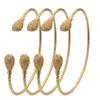 Новые 24K 4PCS / LOT Beat Gold Color Bangles для женщин Девушки Эфиопские Африканские Дубай Браслеты Браслеты Браслет Браслет Свадебные Украшения Подарки Q0720