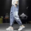 Harembyxor Män Baggy Jeans Fall Casual Man Loose Cargo Utomhus Streetwear Elastiska Midja Hombres Pantalones 210716