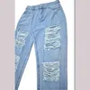 Streetwear Kobiety Baggy Dżinsy Zgrywanie Dla Wysokiej Talii Spodnie Cargo Moda Vintage Dziura Mama Denim Spodnie 210629