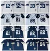 Chen37 NCAA Vintage Football 21 Deion Sanders 8 Troy Aikman 22 Emmitt Smith 33 Tony Dorsett Jerseys Randy White Michael Irvin Roger Staubach Navy