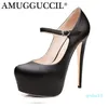 Wholesale-Dress Shoes 2021 Plus Big Size 35-52 Black Nude Buckle Fashion Sexy High Heel Platform Party Spring Female Lady Women Pumps D1228