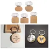 25Pieces Blank Wooden Key Chain Diy Wood Keychain Rings Key Tags Jewelry Findings Craft G1019