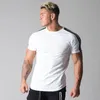 Yaz Günlük Gym Fitness Tshirt Erkekler Vücut Geliştirme Egzersiz T-Shirt Erkek Pamuk Spor Tee Gömlek Üstler Kısa Kollu Giyim Erkek Tişörtleri