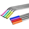 Disposable silicone tip covers for reusable metal drinking straw universal use removable 6mm 8mm stainless steel straw silicone cap DH9577