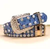 New Fashion Rhinestone belts for women Luxury Designer PU leather belt High quality Cow second layer skin strap female