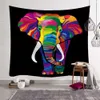 Elephant Psychedelic Hippie Tapestry Boho Mandala Tapestry Art Wall Hanging Witchcraft Wall Cloth Tapestries Macrame Wall Carpet 210609