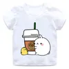 kpop vêtements Garçons et filles dessin animé Molang et Piupiu T-shirt imprimé enfants mignon lapin drôle vêtements enfants summe chemise décontractée G1224