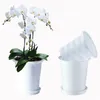 Meshpot Plastic Flower Pot Double Layers Orchid Planter Container Enhance Root Quantity and Activity Planter Home Decoration 210712