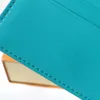 새로운 디자이너 지갑 남성 여성 짧은 지갑 최고 품질의 라이트 블루 정품 가죽 신용 카드 홀더 프랑스 파리 격자 무늬 스타일 럭셔리 지갑 상자 60494