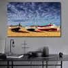Modern stor storlek landskap affisch väggkonst canvas målning båt strand bild hd tryck för vardagsrum sovrum dekoration277w