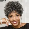 Haakvlechten Krullend Bladerdeeg Paardenstaart Trekkoord Natuurlijke Zwart Grijze Verleng Korte Afro Kinky Curl Grey Hairsnes Dames Haren Toupe Menselijk Haar Topper 120G