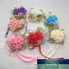 Flores decorativas grinaldas 1 pcs noiva casamento ajustável fita rosa dama de honra floral pulseira de mão de pulseira de fábrica