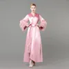 Ladies Silk Satin Wraps Fur Photo Robes Custom Made Long Sleeves Pajamas Dresses Maternity Party Gowns Photo Shoot Bathrobes