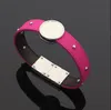 Bijoux de tennis en acier titane de mode marque ronde populaire vieille peau de fleur multi-ongles bracelet noir rouge rose bracelets en cuir de couleur