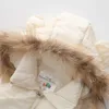 Ragazze OutwearCoats Inverno 2-10 anni Orecchio di animale Cappello di pelliccia sintetica Tinta unita Ispessimento Plus Velet Bambini Neonata Gilet con cappuccio 210701