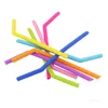 High Temperature Resistant Silicone Straw Drink Freely Large Straws Reusable Bent StrawBar Tool T500688