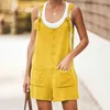 Vintage Women Romper Summer Loose Sexy Sleeveless Strap Jumpsuit Wide Leg Linen Bodysuit Female Casual Trousers Overalls 210709