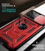 Armor Ring Stand Camera Lens Protector Cases For iPhone 12 Pro Max 11 XR XS 7 8 Plus Samsung A71 S21 Ultra Shockproof Magnetic Holder Back Cover Phone Case