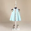 2021 été bébé vêtements Bebe filles robe Plaid enfants rayure Style robes décontracté sans manches revers filles vêtements Q0716