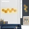 Lampada da parete Lampade a LED di lusso Vetro nordico Metallo Piastra rotonda Sconce Decorazioni per la casa Cucina Camera da letto Soggiorno Illuminazione per interni Lustro