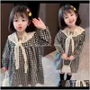 Mädchen Kleider Kleidung Baby Kinder Mutterschaft Drop Lieferung 2021 Frühling Plaid Lose Baby Mädchen Outfits Spitze Prinzessin Es Geburtstag 17Go S7Qzt