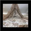 Abbigliamento Abbigliamento Perline Tubo Ricama Moda Tessuto africano nigeriano Pizzo di alta qualità 5 Yards Drop Delivery 2021 Wfptw