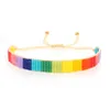 GO2BOHO Boho Rainbow Miyuki Zroszony Bransoletki Bransoletki Dla Kobiet Handmade Loom Luksusowe Bransoletki Letnia Plaża Pulsera 2021 Biżuteria