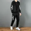 Siłownia Odzież męska Sweter Zestaw Spring and Autumn Winter Trend Loose Długi Rękaw Koszulka Rozrywka Sporty 3-częściowe Joggers