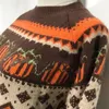 Frauenpullover Boho Kürbis gestrickte Pullover Frauen Weihnachten Damen ethnische warme weibliche lose 2021 Herbst Wintermode