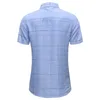 45KG120KG SUMMER NY KOREAS Fashion Mens Short Sleeve Plaid Shirt Daily Casual Button Shirts 4xl 5xl 6xl 7xl 210412