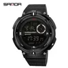 Sanda 392 marca digital militar masculino relógio eletrônico contagem regressiva led relógio de pulso esportivo à prova dwaterproof água relogio masculino g1022