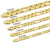 Collana a catena Figaro per donna Uomo Collare Clavicola Accessori moda classici riempiti in oro giallo 18 carati