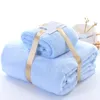 Towel 2pcs/set Super Soft Fluffy Thicken Coral Velvet Absorb Water Hair Swimming Beach Bath For Adult Kids Home Wrap Towels