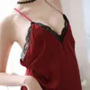 NXY SEXY LINGERIE CAMISN DE ENCAJE CON CUELLO EN V PROFUDO PARA MUJER, LENCERA SEXY, ROPA Dormir, Vestido Noche Sin Mangas, Satn Seda1217