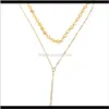 Chokers Necklaces & Pendants Jewelry Drop Delivery 2021 Sexy Multi Layer Necklace Coin Choker Square Bar Pendant Sier Gold Color Plated O Cha