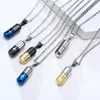 Stainless Steel Perfume Bottle Pendant Men and Women Necklace Laser Cross Titanium Steel Jewelry281G