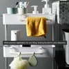 Towel Racks 1pcs Clip-on No Trace Rack Bathroom Holder Stand Kitchen Cabinet Door Hanging Organizer Shelf Accessories