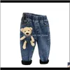 Pantalons Vêtements Bébé, Maternité Drop Livraison 2021 2-6 ans Hiver Filles Garçons Mignon Dessin Animé Ours Jeans Pantalon Bébé Enfants Enfants Épais Chaud Fl