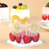 StoBag 50pcs Transparent West Point Mousse Cake Hard Edge Fruit Cake Cheese Cut Packaging Box Baby Show Chrimas 210602