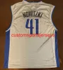 Hommes Femmes Jeunesse Dirk Nowitzki Gris Basketball Jersey Broderie ajouter n'importe quel numéro de nom