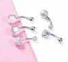 5st Sexy 316l Surgical Steel Bar Belly Rings Women Crystal Ball Girls Navel Piercing Barbell Earring Stone Body Jewelry Set GC162