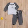 Zestawy odzieżowe Toddler Girls Chłopcy w paski bawełniane t-shirt wierzchołki baby boy ubrania wiosna jesień grube spodnie sportowe