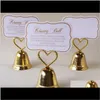 Other Event Party Supplies Kissing Bell Wedding Place Card Po Holders Set Cd17J Wgk0N