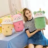 25-40cm Cute Cartoon Bear Bubble Tea Cup Shaped Pillow Plush Toys Real-life Stuffed Soft Back Cushion Milk Tea Funny Food LA323