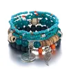 Wing Love Charms Armbanden Fashion Paris Tower Tennis Bodhi Rice Glas Kralen Beaded Armbanden Dames Geschenken Boheemse Kleurrijke Multilayer Elastische Mannen Sieraden Pulseras