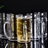 Mugs 1000ml Beer Mug Handmade Heat Resistance Clear Glass Coffee Tea Milk Juice Cup Water Drinking Office Drinkware