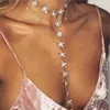 Chains Luxury Gold Color Long Five Pointed Stars Choker Necklace 2021 Crystal Rhinestone Women Fashion Body Jewelry