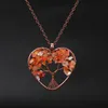 tree of Life Necklaces Wire Natural Stone Beads Chakra Heart Pendant Necklace for Women Children Fashion Jewelry Will and Sandy