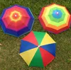 Outdoor Składany Sun Parasol Hat Rainbow Dorosłych Dzieci Golf Fishing Camping Shade Beach Nakrycia głowy Kapelusze Kapelusze SN5465