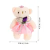 Christmas Decorations 10Pcs Plush Bear Pendants Tree Hanging Little Doll Key Chain